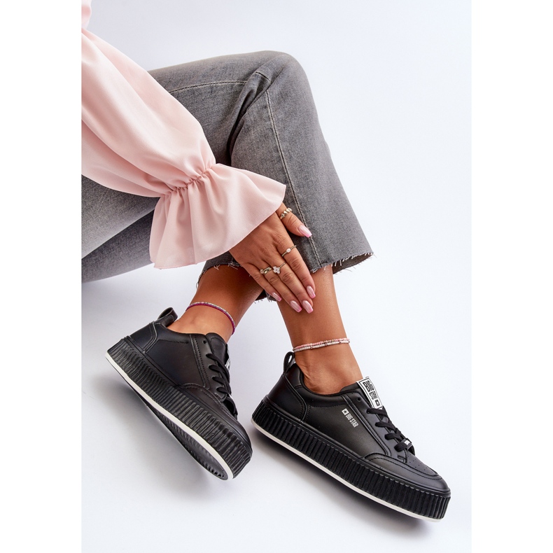 Tênis plataforma feminino Big Star NN274255 preto 2