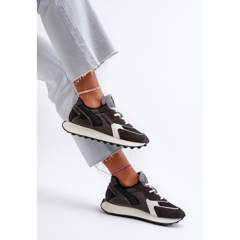 Tênis feminino com sistema de espuma viscoelástica plataforma Big Star NN274683 preto 1