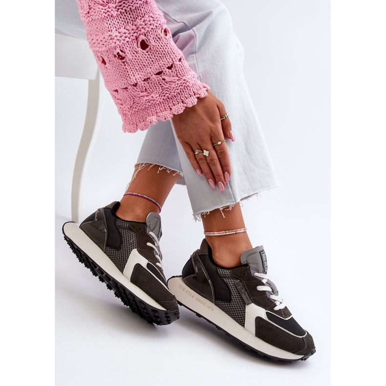 Tênis feminino com sistema de espuma viscoelástica plataforma Big Star NN274683 preto 2