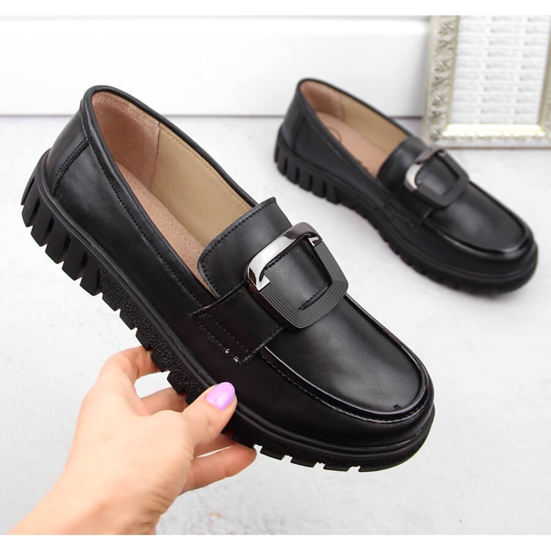 Sapatos femininos de couro com salto alto e plataforma preto Filippo DP6044 1