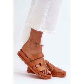 Chinelos clássicos femininos Camel Molie marrom 2