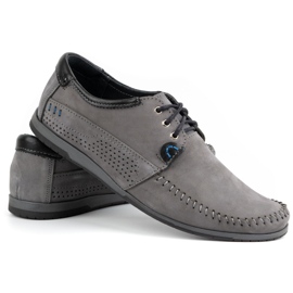 KOMODO Sapatos mocassins masculinos 875 cinza 5