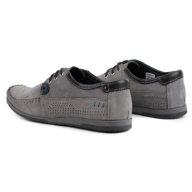 KOMODO Sapatos mocassins masculinos 875 cinza 4