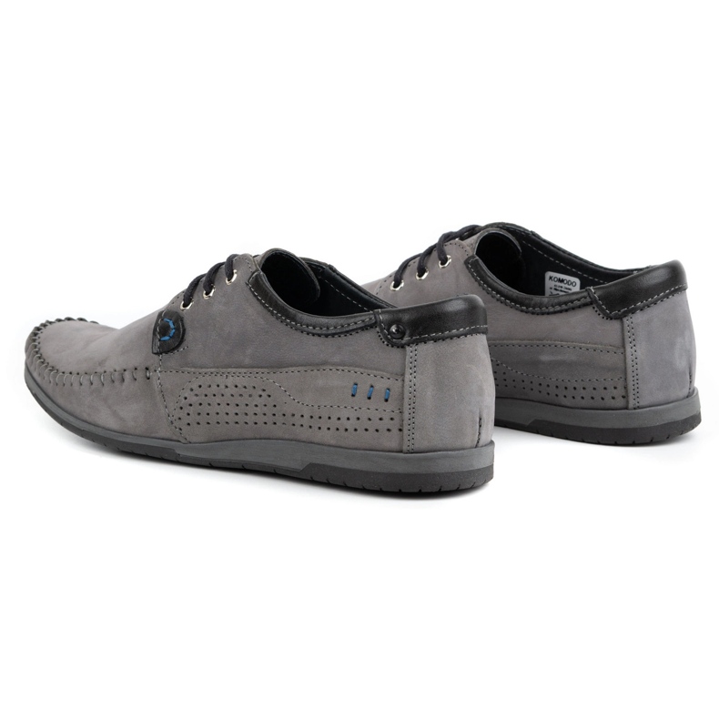 KOMODO Sapatos mocassins masculinos 875 cinza 4