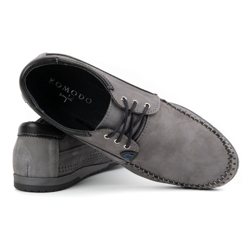 KOMODO Sapatos mocassins masculinos 875 cinza 3