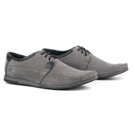 KOMODO Sapatos mocassins masculinos 875 cinza 2