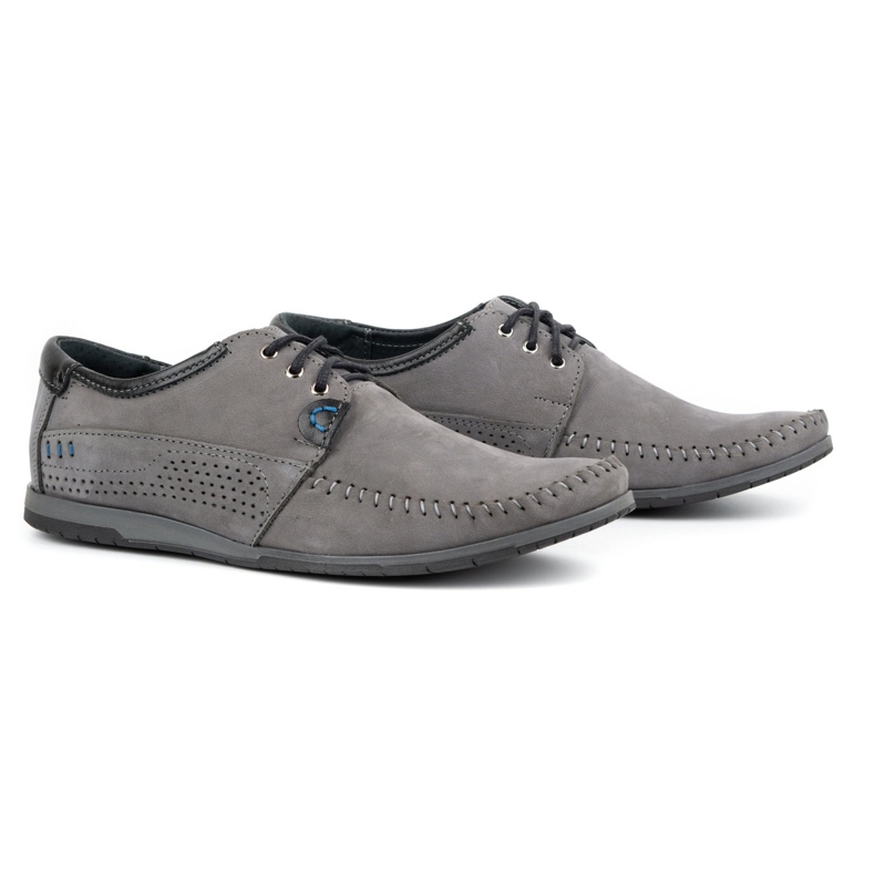KOMODO Sapatos mocassins masculinos 875 cinza 2
