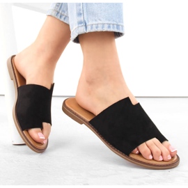 Chinelos femininos de camurça preto eVento 4586 1