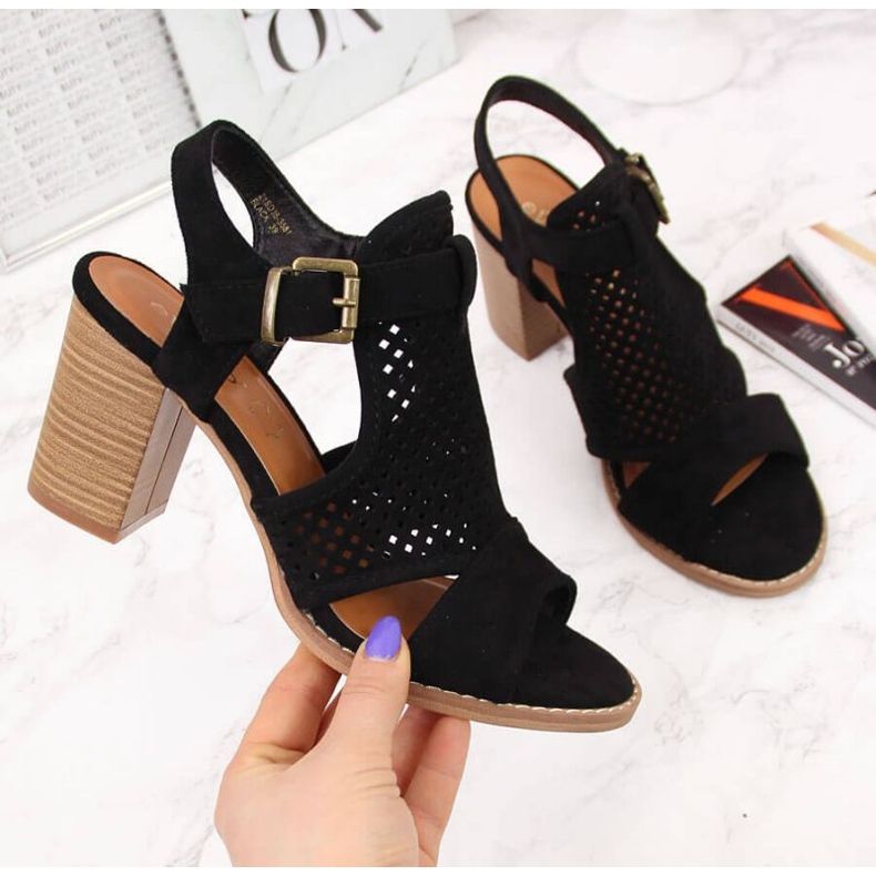 Sandálias eVento de salto alto W EVE272A preto 1