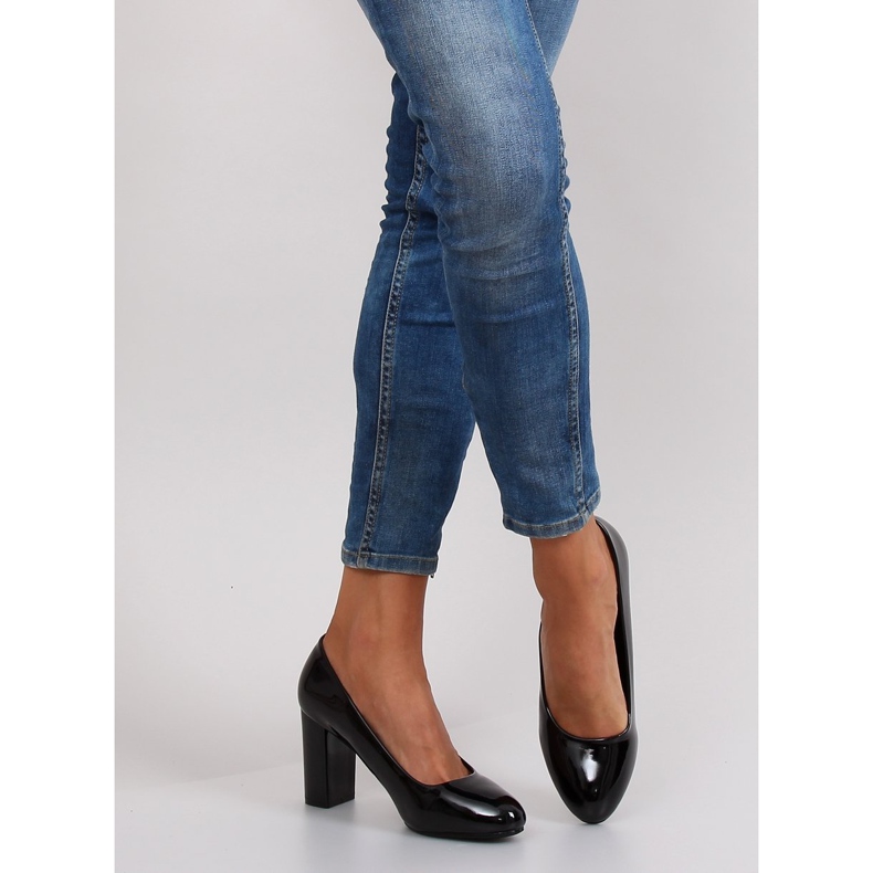 Bombas lacadas salto largo m263p Preto 1