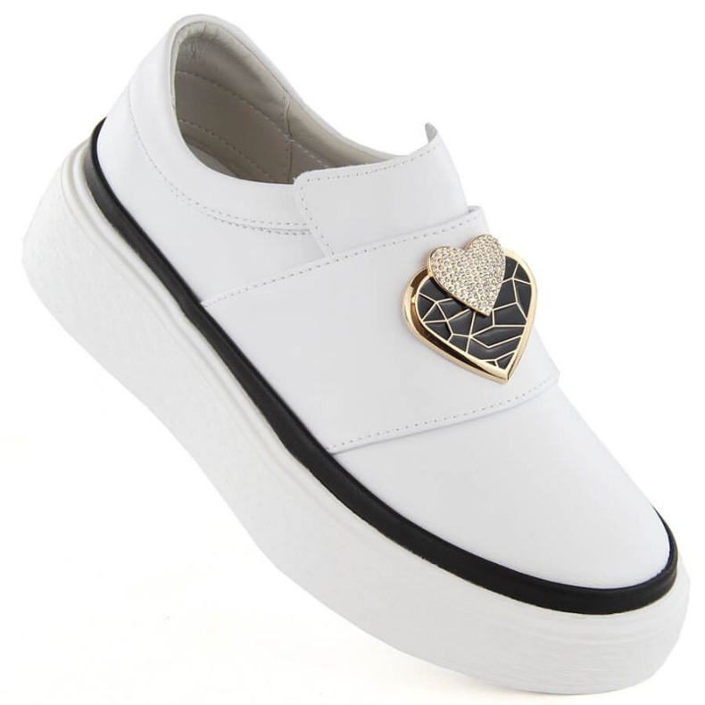 Sapatos de couro Artiker W HBH69, branco 1