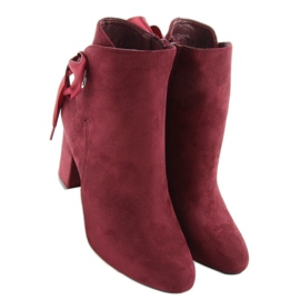 Botas de salto largo com fita la01p vinho vermelho 1