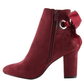 Botas de salto largo com fita la01p vinho vermelho 2
