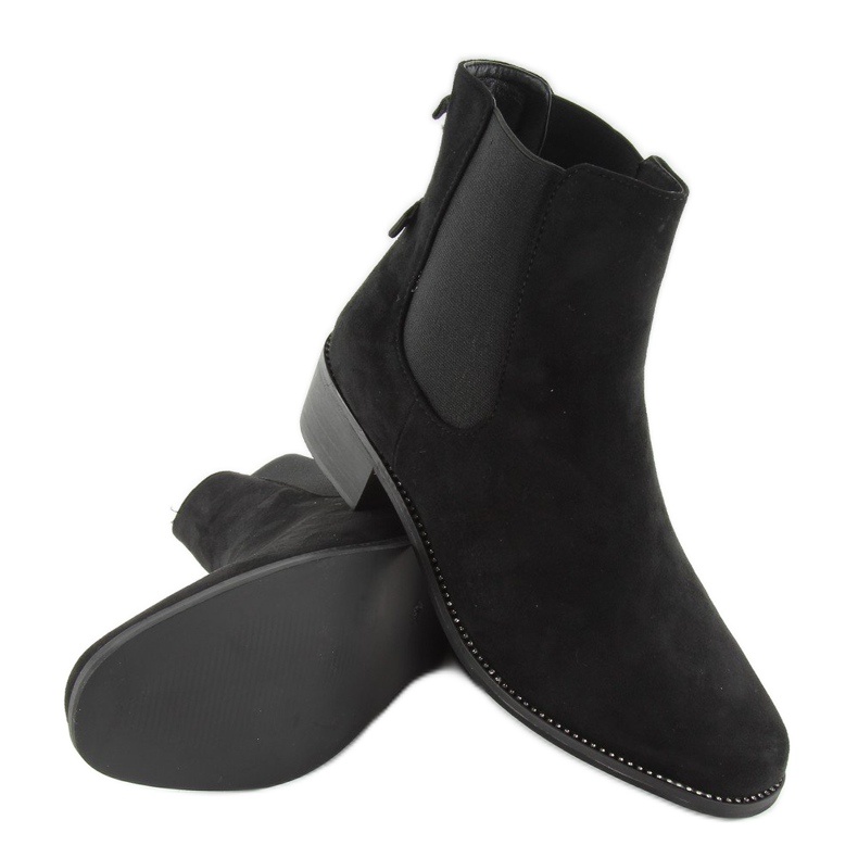 Botas Chelsea finas com laço M270 preto 2