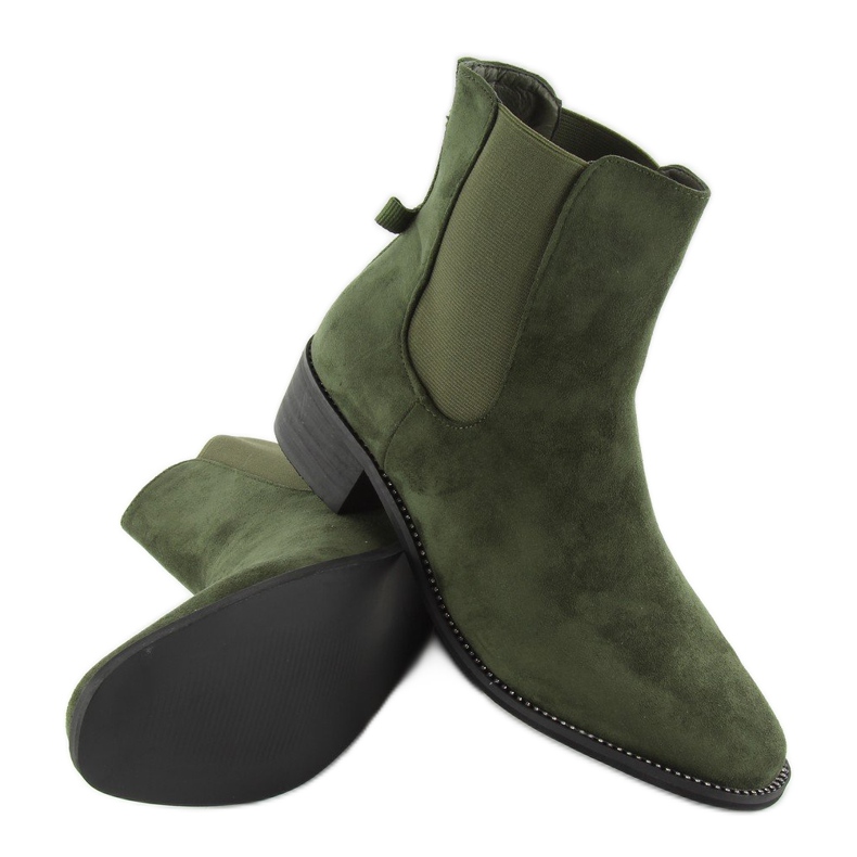 Botas finas Jodhpur com laço verde M270 1 Botas finas Jodhpur com laço verde M270 1