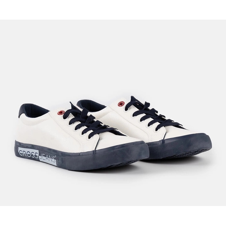 Tênis Cross Jeans masculino branco e azul marinho 1