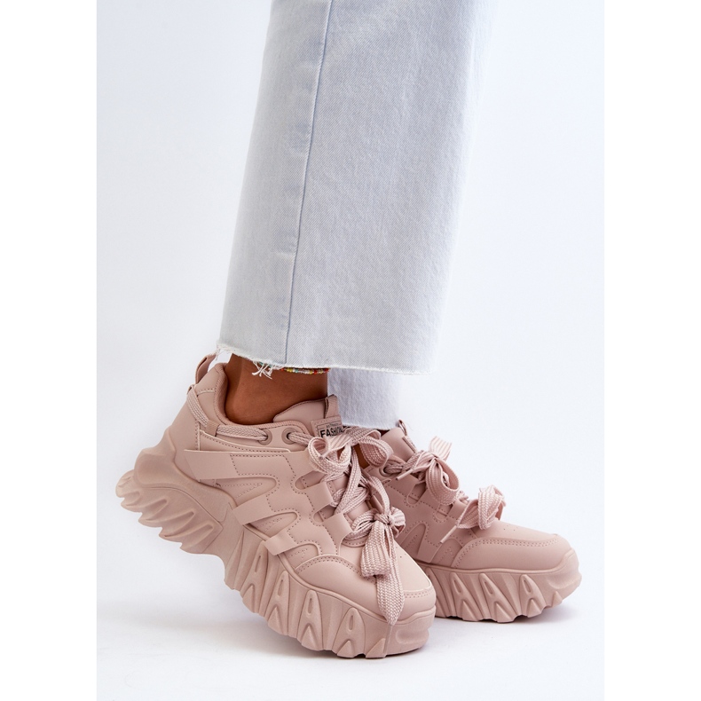 Tênis feminino com sola robusta, rosa Ellerai 2
