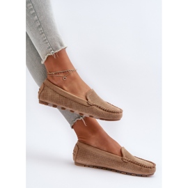 Mocassins femininos em camurça bege escuro Ranica 2