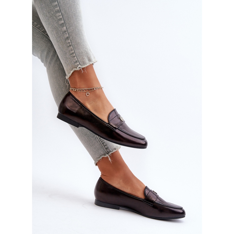 Mocassins femininos de salto plano pretos Sylvaine preto 1