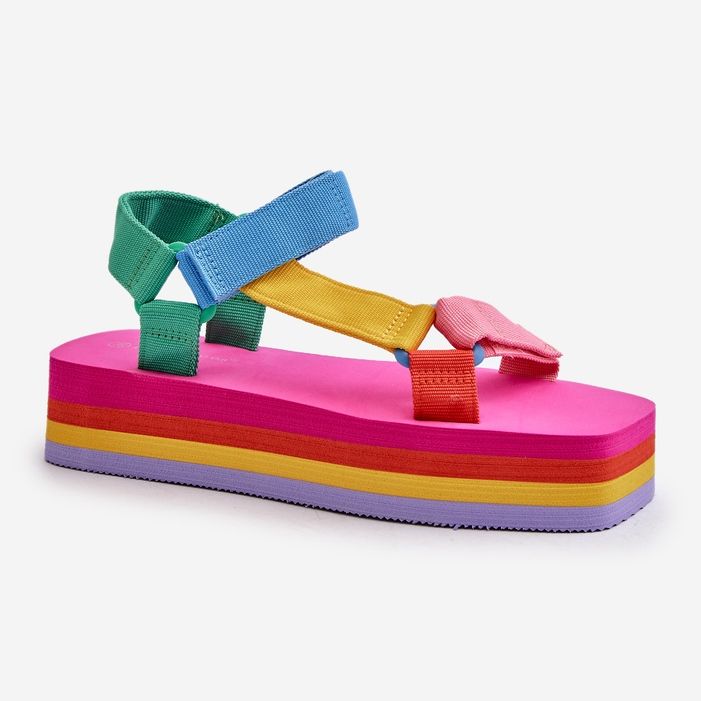 Sandálias Plataforma Feminina Multicolor Edireda multicolorido 1