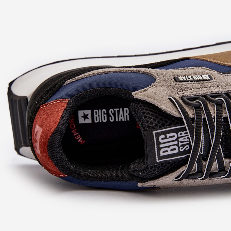 Tênis masculino Big Star NN174320 Sistema de espuma viscoelástica Bege-Azul 1