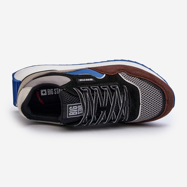Tênis masculino Big Star NN174322 sistema de espuma viscoelástica marrom-preto 1