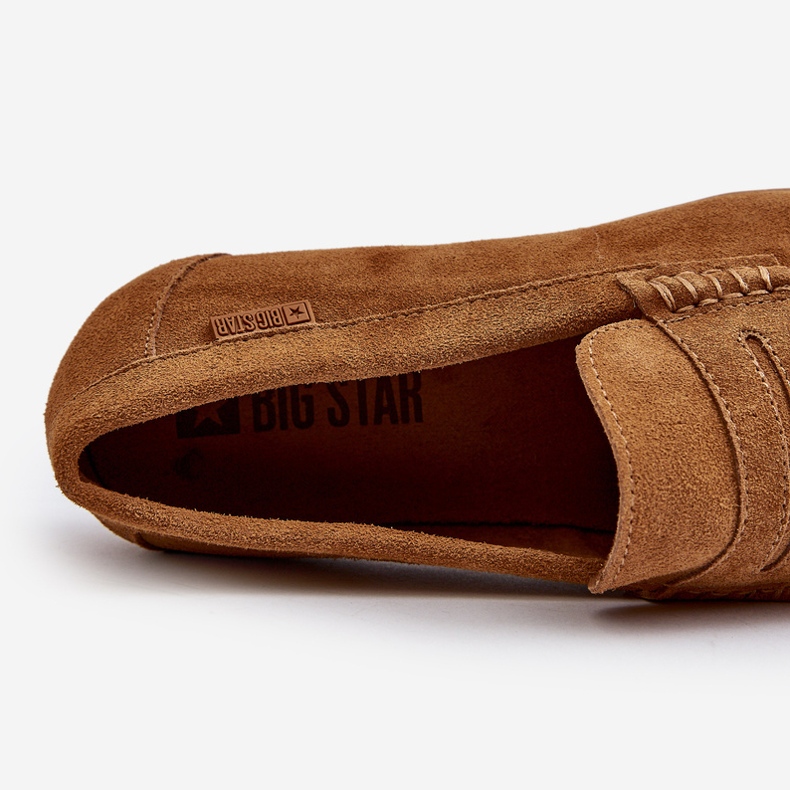 Mocassins masculinos de camurça Big Star NN174226 Camelo castanho 2