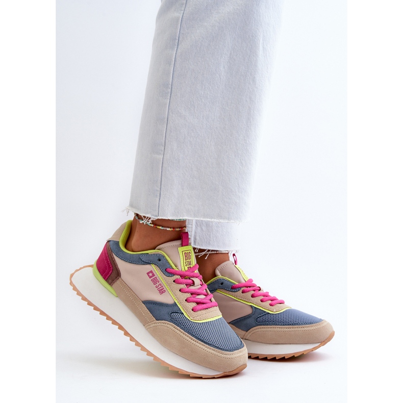 Tênis feminino Memory Foam System Big Star NN274692 multicolorido azul 2