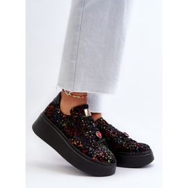 Tênis plataforma de couro Maciejka 6191S-01 preto multicolorido 2