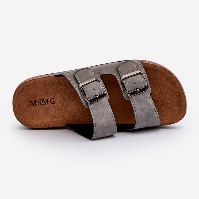 Chinelos masculinos com sola de cortiça, Cinza Rosawia 1