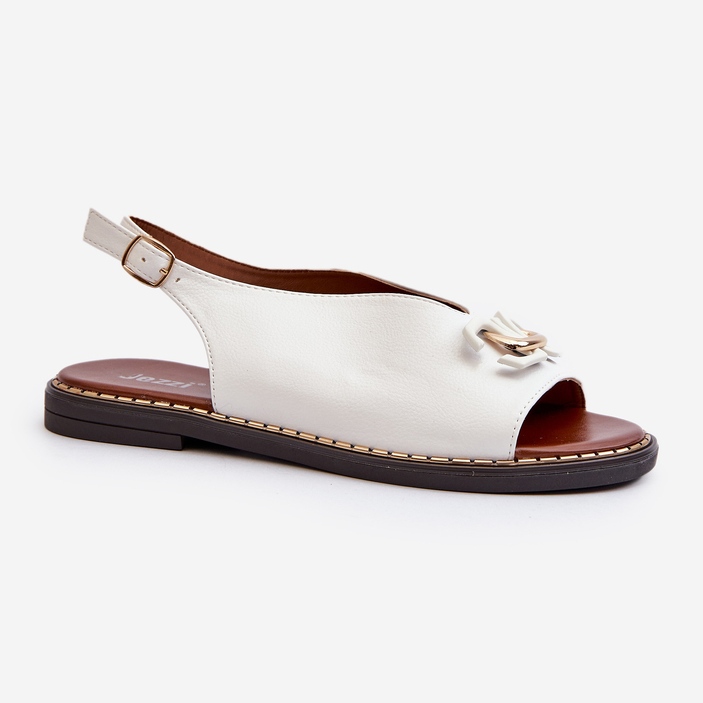 Sandálias femininas de salto plano com decoração, Loraeleh branca branco 1 Sandálias femininas de salto plano com decoração, Loraeleh branca branco 1