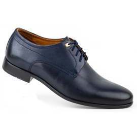 Kampol Sapatos formais masculinos 334/54 azul marinho 2
