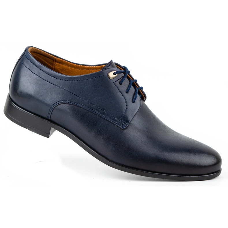Kampol Sapatos formais masculinos 334/54 azul marinho 2