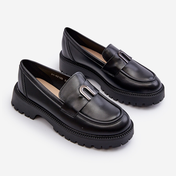 Vinceza Sapatos de menina, mocassins com decoração, Elvilda preto 1