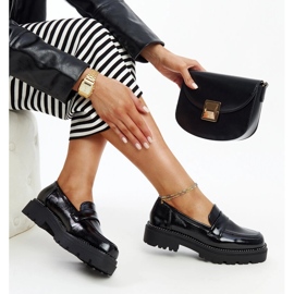 Mocassins de couro preto 1