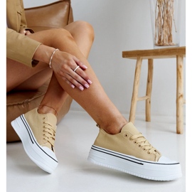 Tênis bege escuro com sola grossa Bahira 1