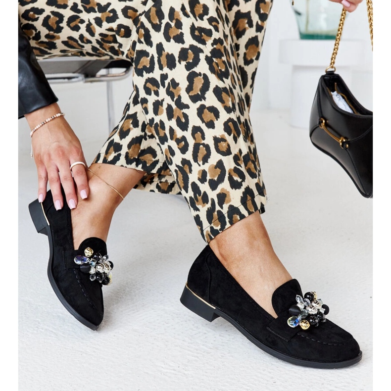 Mocassins pretos com decorações Dahera preto 1