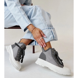 Tênis alto Nura cinza com recortes 1