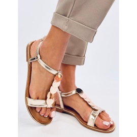 Ennes Sandálias douradas com decoração dourada dourado 1