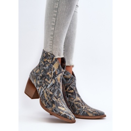 Botas cowboy femininas de couro com salto alto Maciejka 05776-13 azuis azul 2 Botas cowboy femininas de couro com salto alto Maciejka 05776-13 azuis azul 2