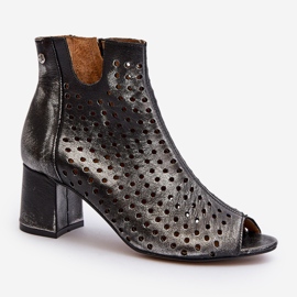 Botas de couro perfuradas Maciejka 05420-01 pretas preto 2