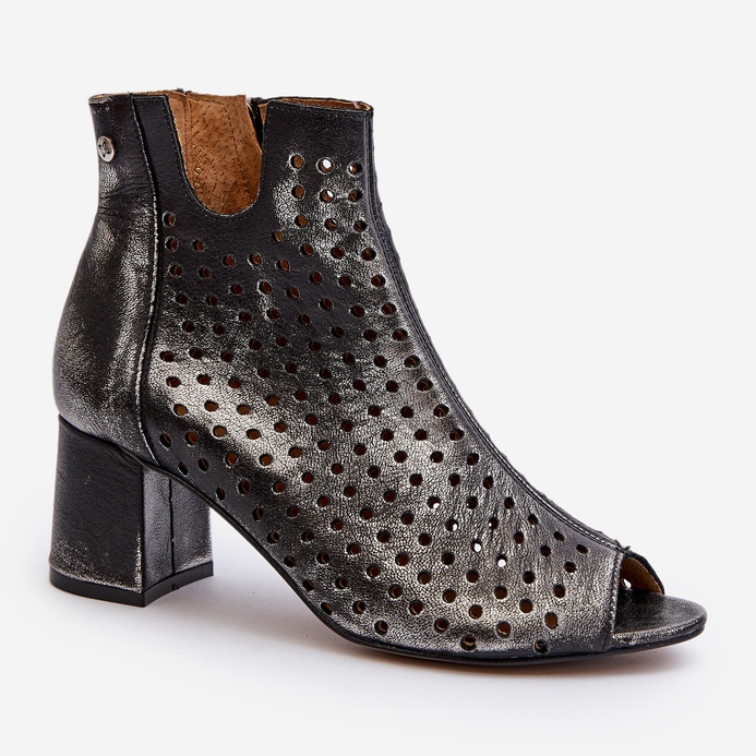 Botas de couro perfuradas Maciejka 05420-01 pretas preto 2