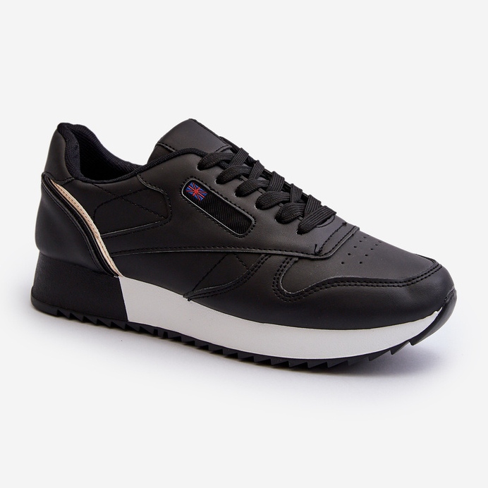 Tênis esportivo de couro com plataforma preto Merida 1