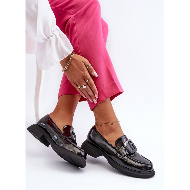 Vinceza Mocassins femininos de couro envernizado preto Fidodia 2