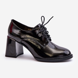 Vinceza Sapatos femininos de salto alto lacados pretos Nelione preto 1