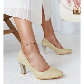 Sapatos dourados brilhantes com palmilha de couro Antibies 1