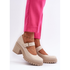 Zazoo 20166 Sapatos de couro bege 2