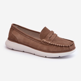 Sergio Leone SP012 Mocassins de camurça marrom na plataforma 1