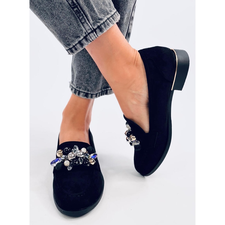 Anselme Mocassins pretos com pedras 1
