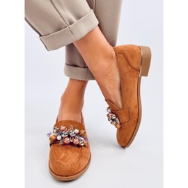 Mocassins Anselme Camel com pedras castanho 1